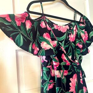 Soprano Cold Shoulder Wrap Dress